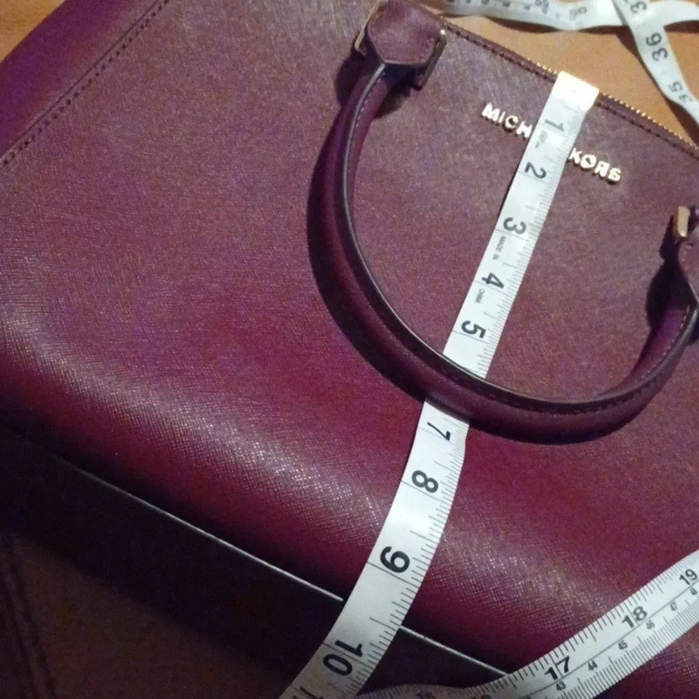 > Michael Kors Dark Red Leather Shoulder Bag